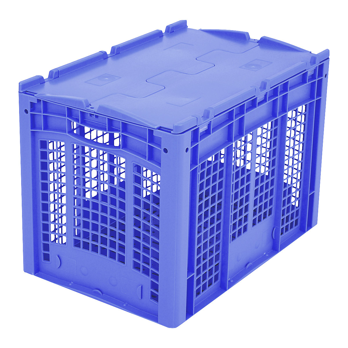 XL Euro stacking container – BITO, with lid, perforated, LxWxH 600 x 400 x 438 mm-5