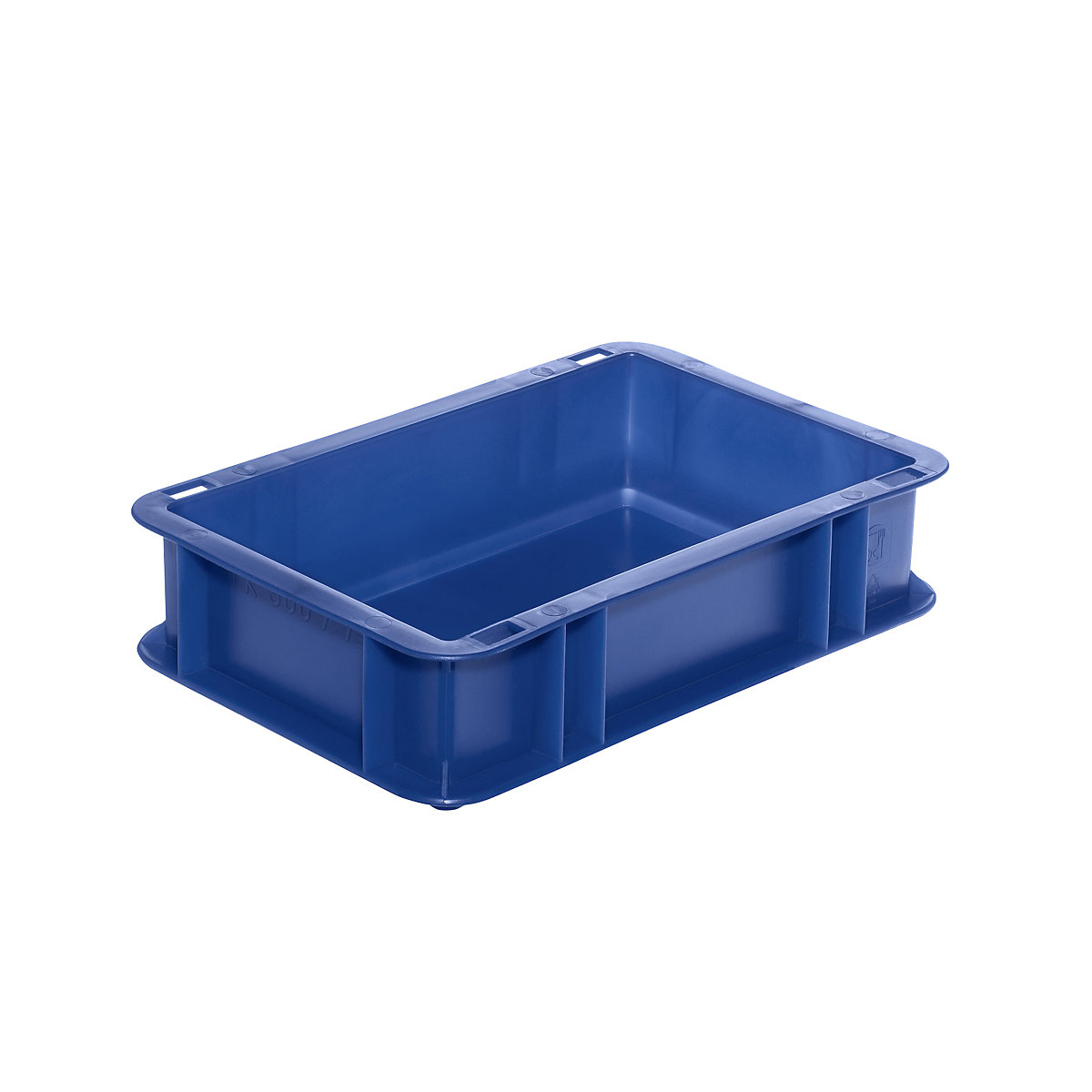 Euro stacking container, closed walls and base, LxWxH 300 x 200 x 75 mm, blue, pack of 5