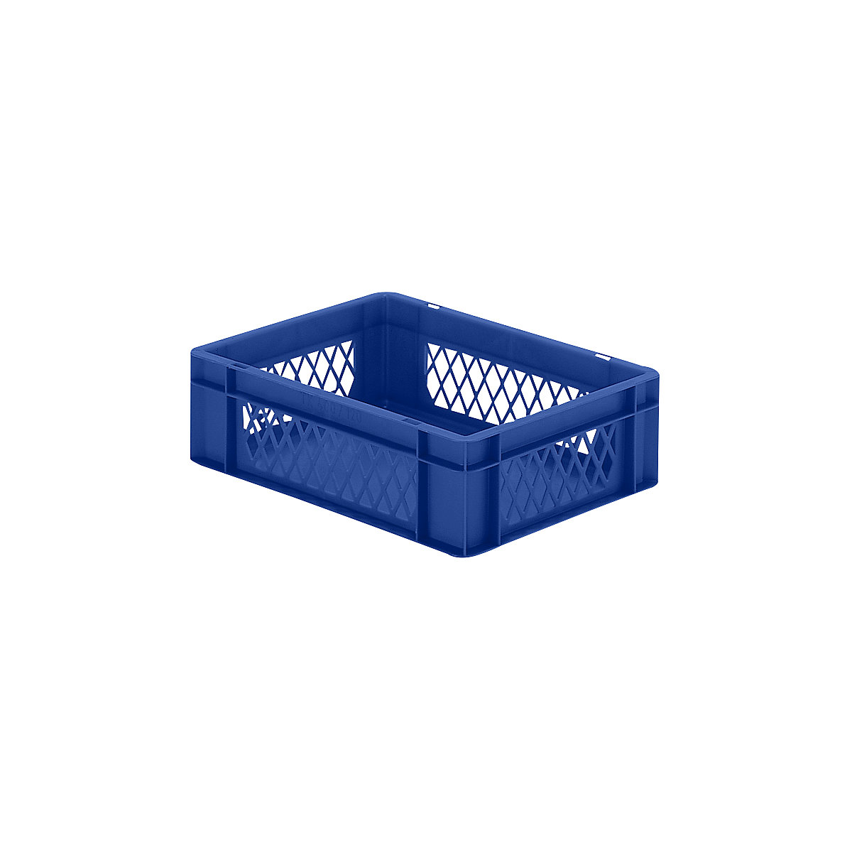 Euro stacking container, perforated walls, closed base, LxWxH 400 x 300 x 120 mm, blue, pack of 5