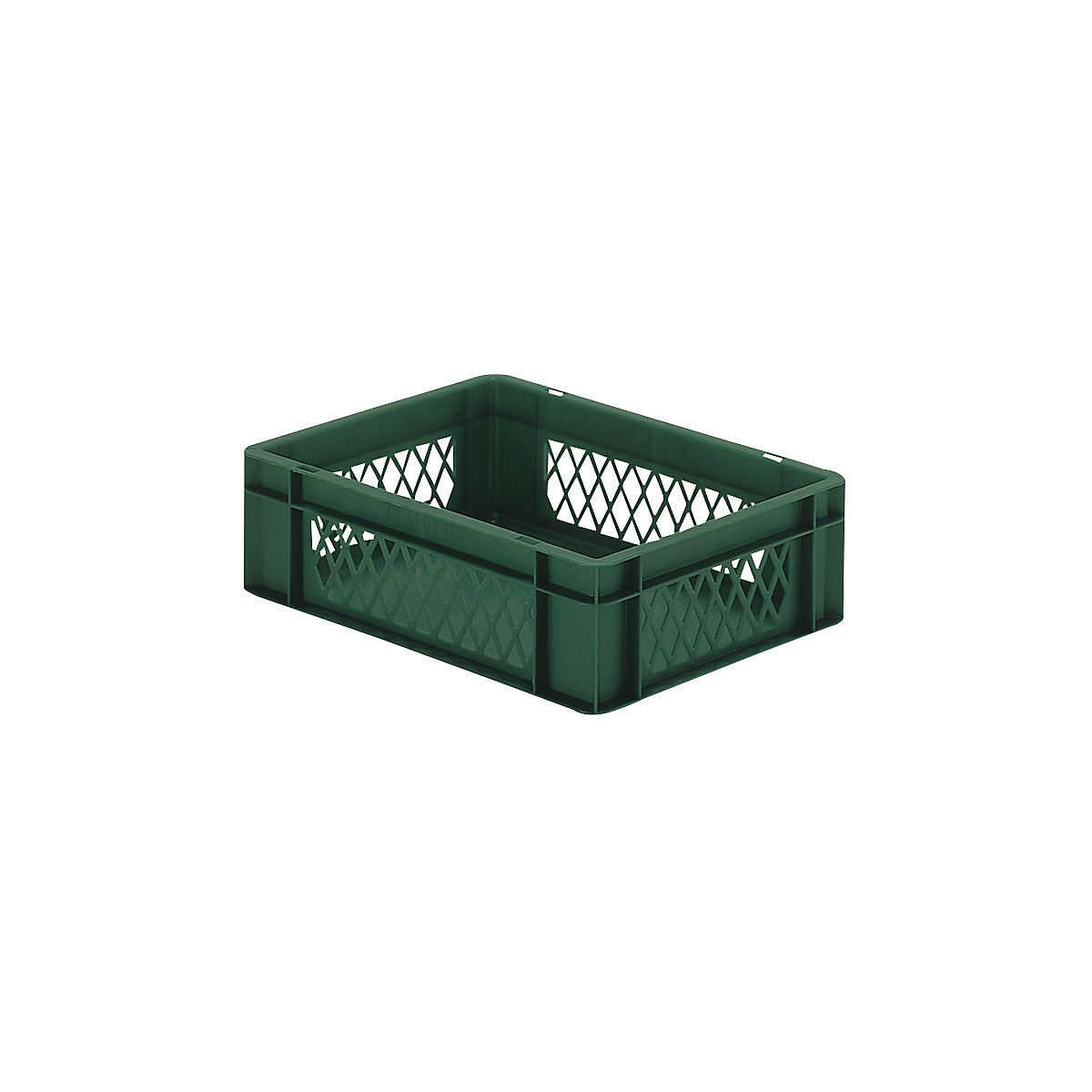 Euro stacking container, perforated walls, closed base, LxWxH 400 x 300 x 120 mm, green, pack of 5