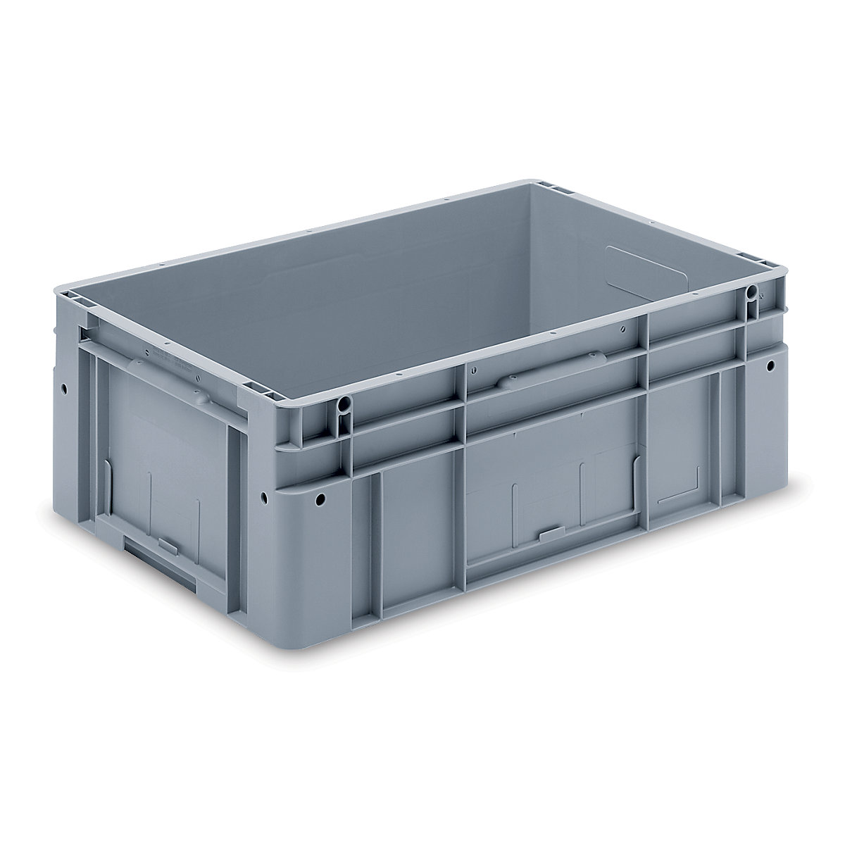 Euro size stacking containers, external LxWxH 600 x 400 x 220 mm, grey, pack of 2