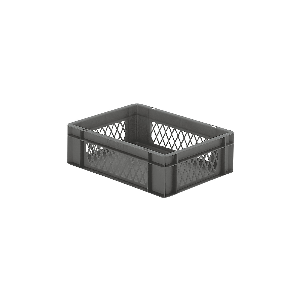 Euro stacking container, perforated walls, closed base, LxWxH 400 x 300 x 120 mm, grey, pack of 5