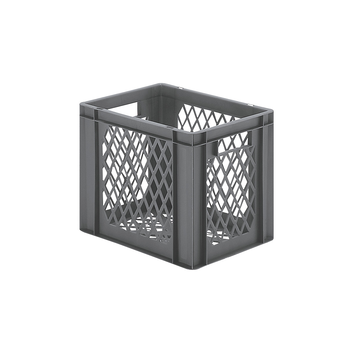 Euro stacking container, perforated walls and base, LxWxH 400 x 300 x 320 mm, grey, pack of 5