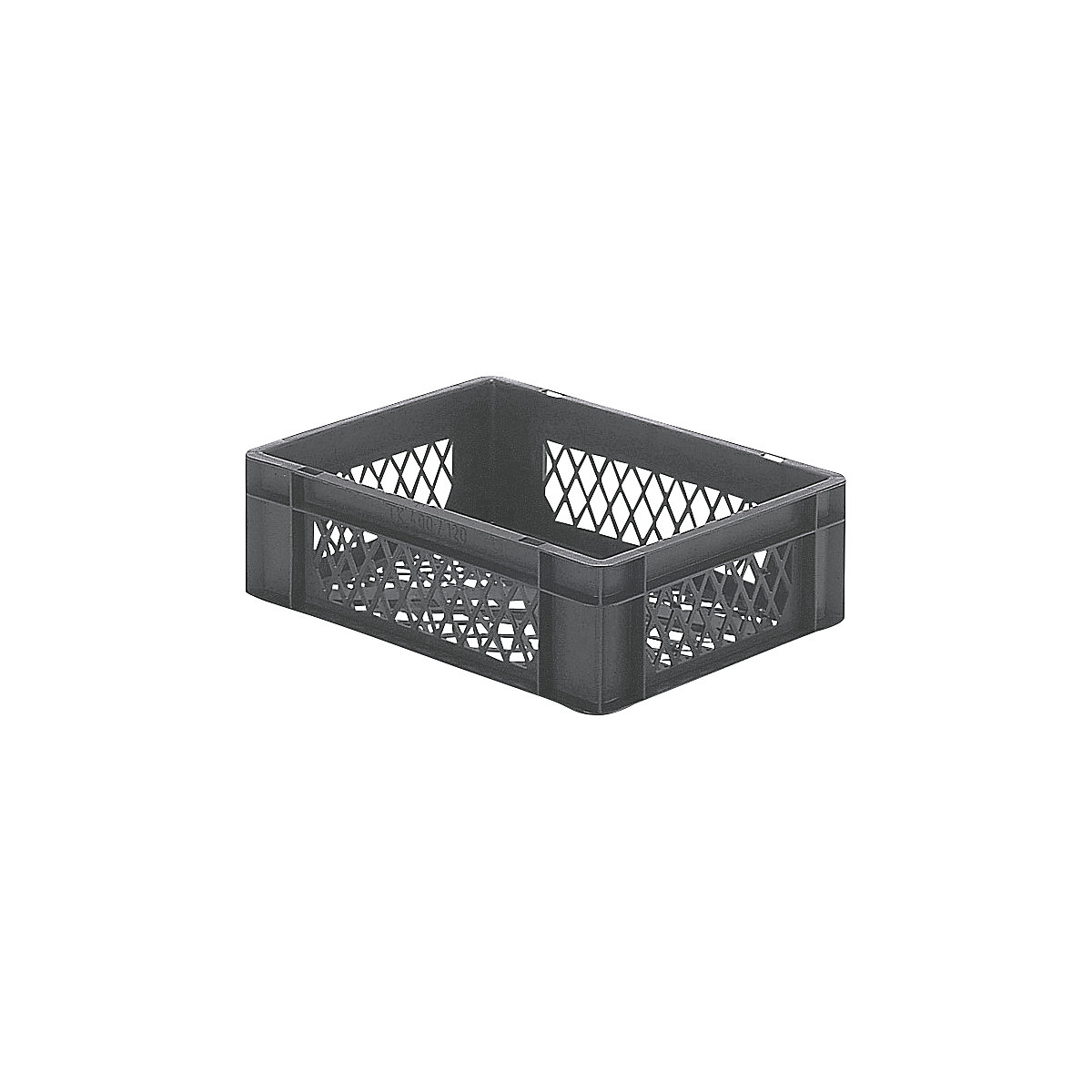 Euro stacking container, perforated walls and base, LxWxH 400 x 300 x 120 mm, grey, pack of 5