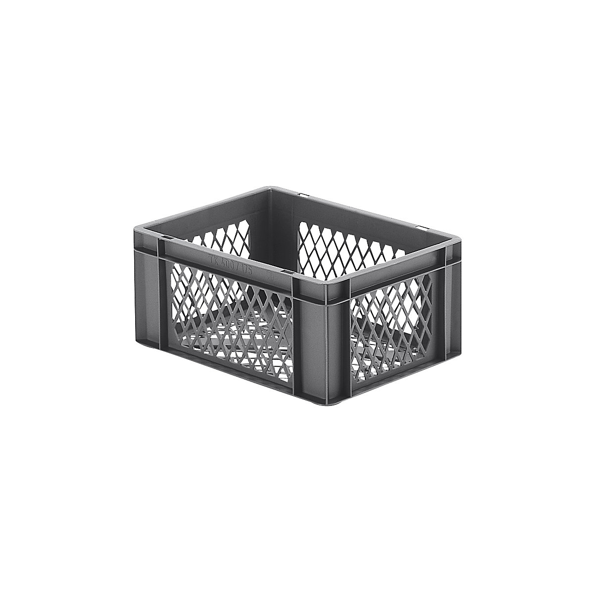 Euro stacking container, perforated walls and base, LxWxH 400 x 300 x 175 mm, grey, pack of 5