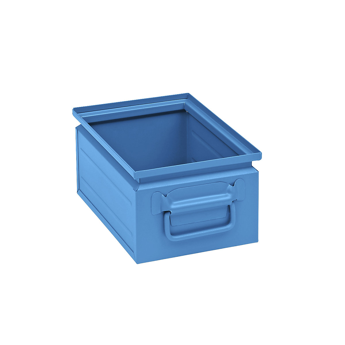 Stacking container made of sheet steel, capacity approx. 9 l, light blue RAL 5012