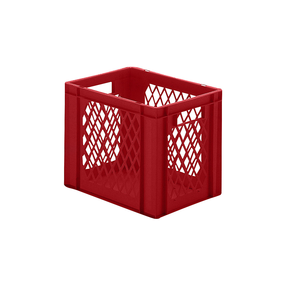 Euro stacking container, perforated walls, closed base, LxWxH 400 x 300 x 320 mm, red, pack of 5