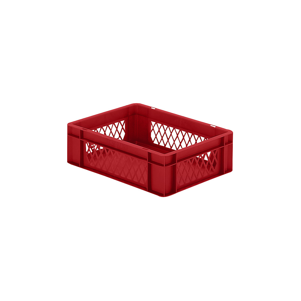 Euro stacking container, perforated walls, closed base, LxWxH 400 x 300 x 120 mm, red, pack of 5