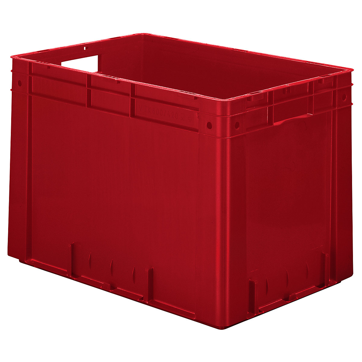 Heavy duty Euro container, polypropylene, capacity 80 l, LxWxH 600 x 400 x 420 mm, solid walls, solid base, red, pack of 2