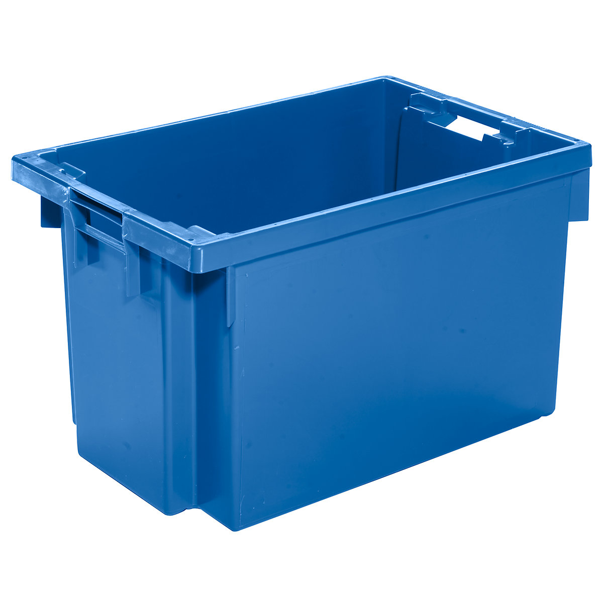 Stack/nest container made of HDPE, capacity 60 l, solid walls and base, blue