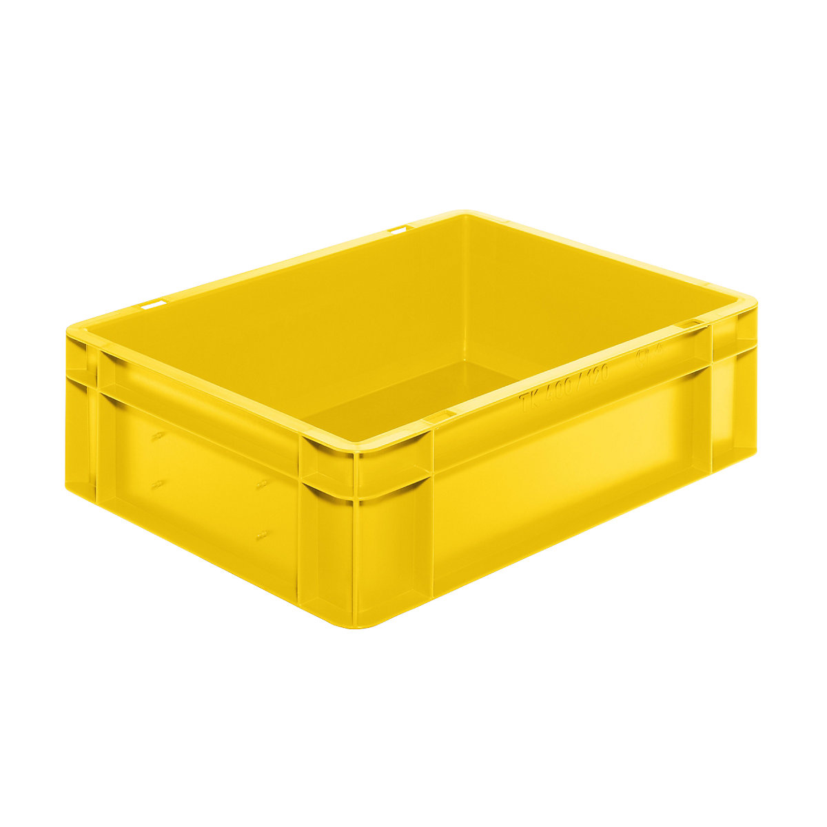 Euro stacking container, closed walls and base, LxWxH 400 x 300 x 120 mm, yellow, pack of 5