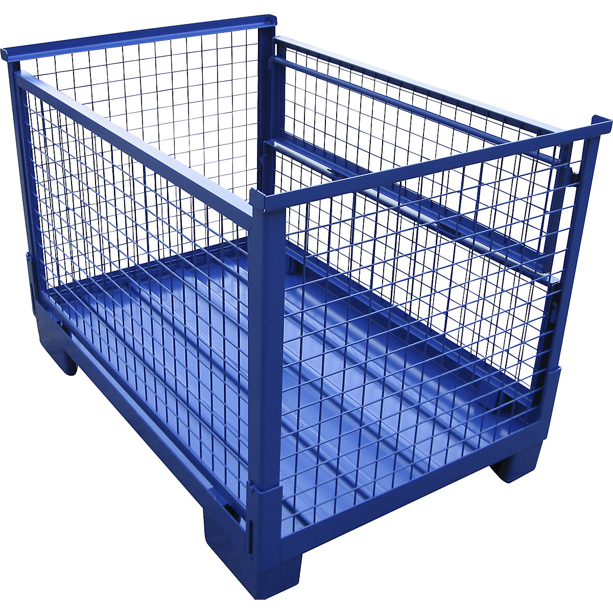 Euro stacking box, folding – Heson, LxW 1240 x 835 mm, max. load 1000 kg, gentian blue-4