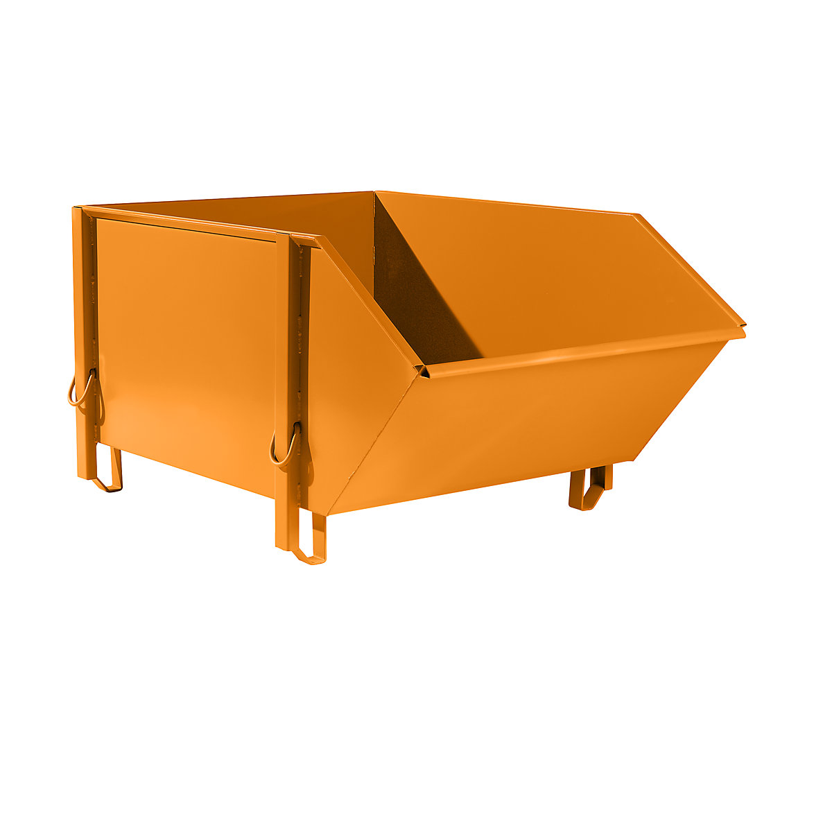 Sheet steel container – eurokraft pro, capacity 1 m³, without folding chute, yellow orange-4