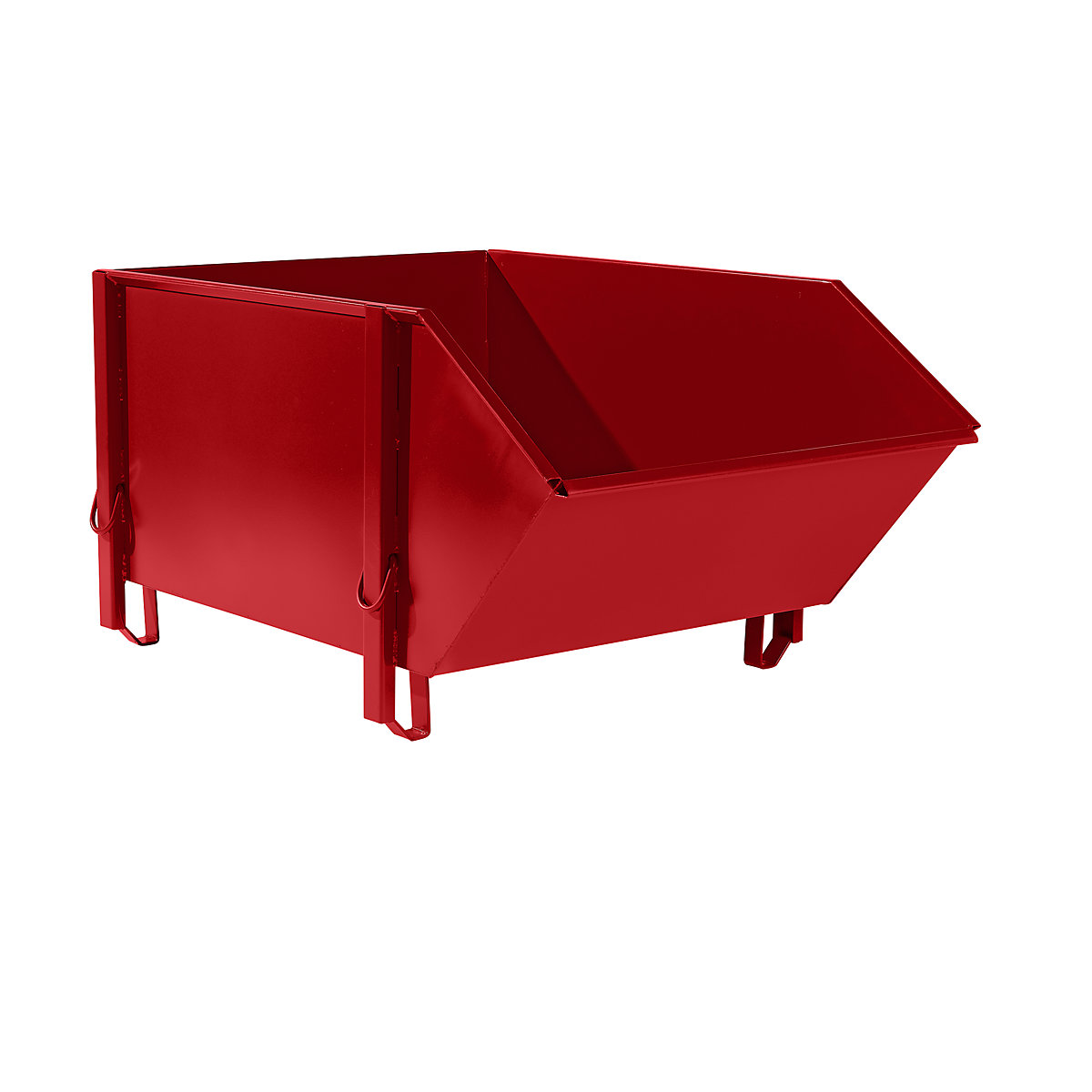 Sheet steel container – eurokraft pro, capacity 1 m³, without folding chute, flame red-7