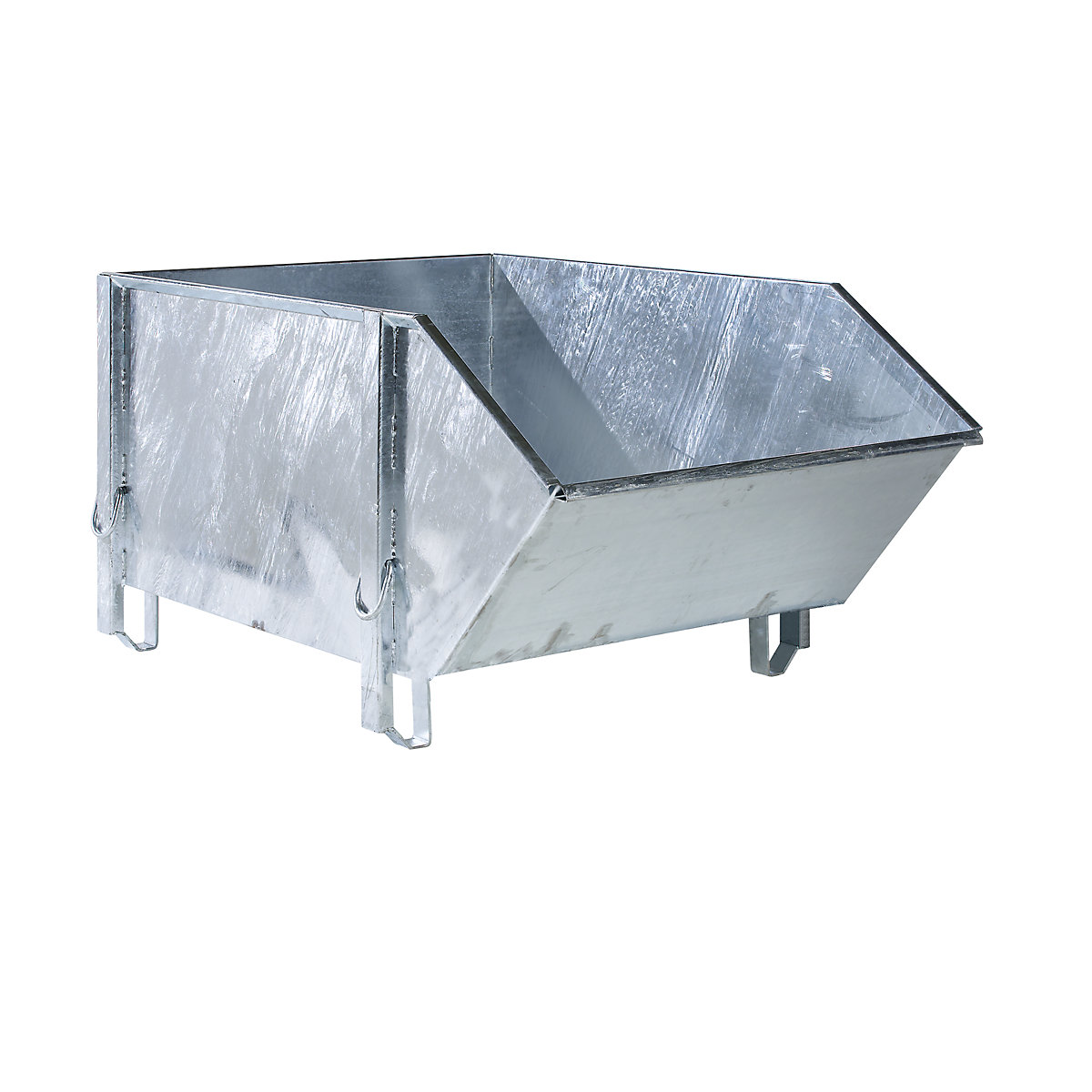 Sheet steel container – eurokraft pro, capacity 1 m³, without folding chute, galvanised-8