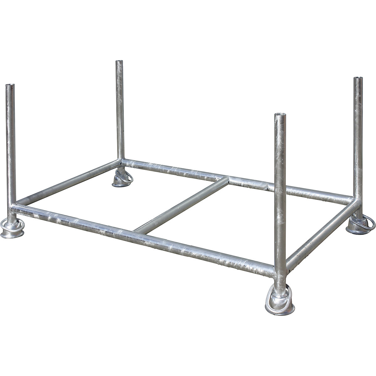 Stacking frame – Eichinger, LxWxH 1480 x 920 x 700 mm, with 2 cross tubes, zinc plated-2