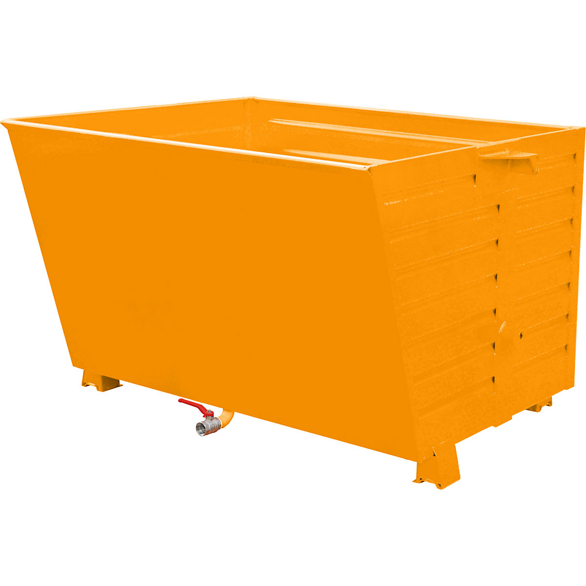 BSS stacking tilting skip for metal swarf with sieve plate insert - eurokraft pro