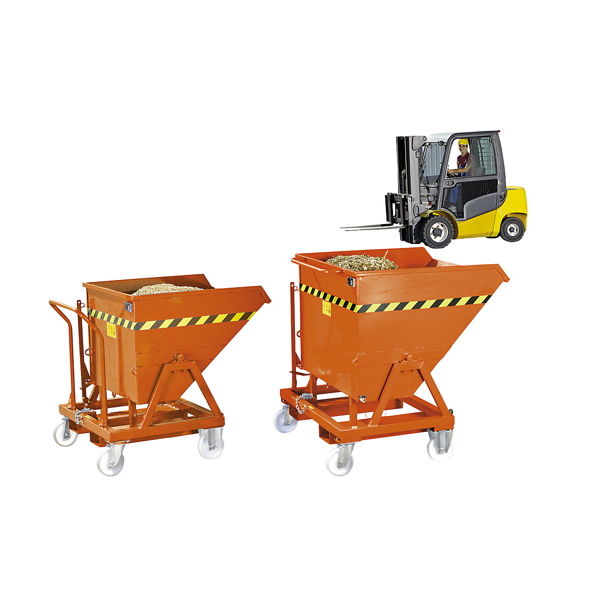 Mobile tilting skip with tilting mechanism (Product illustration 2)-1
