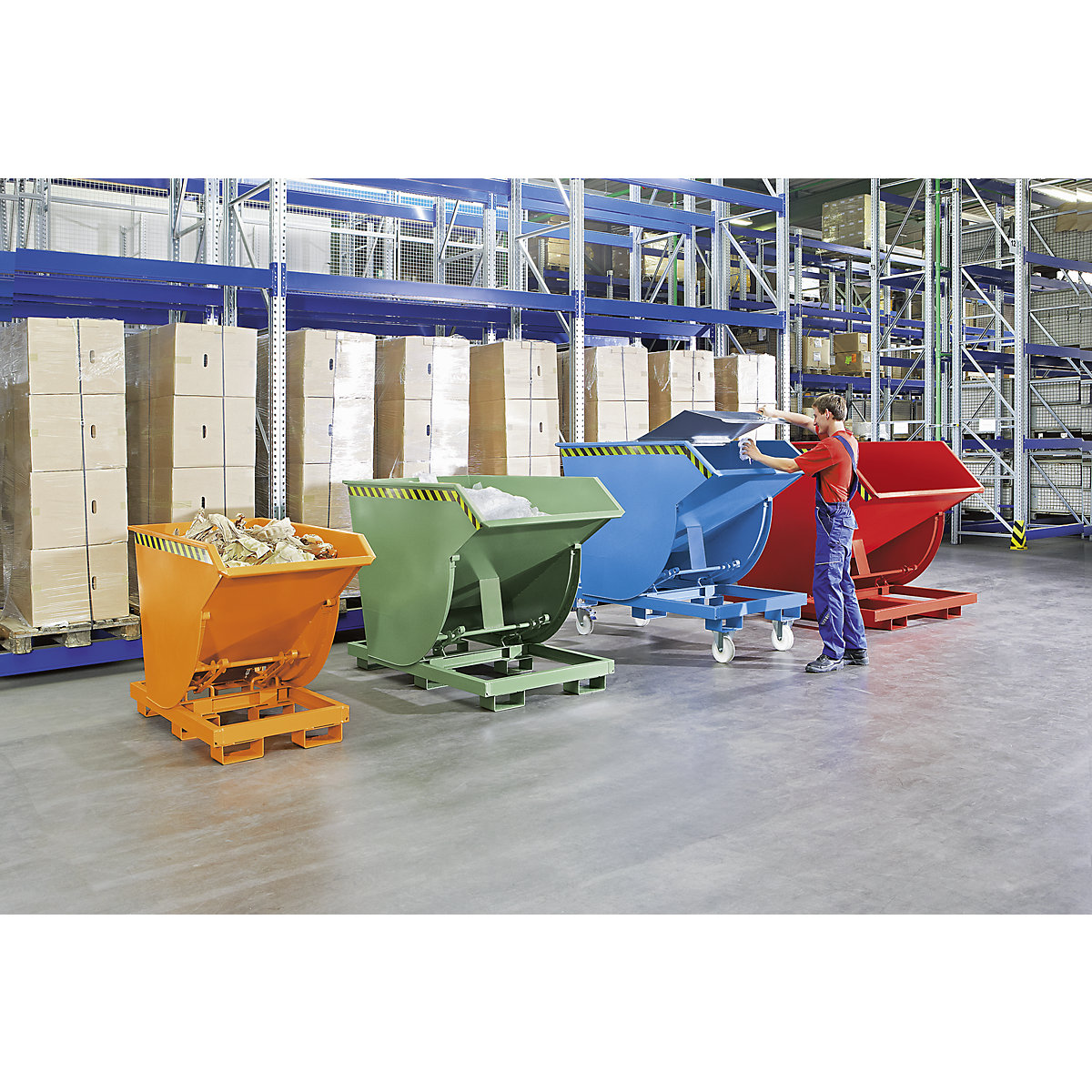 Tilting skip, narrow version – eurokraft pro (Product illustration 2)-1