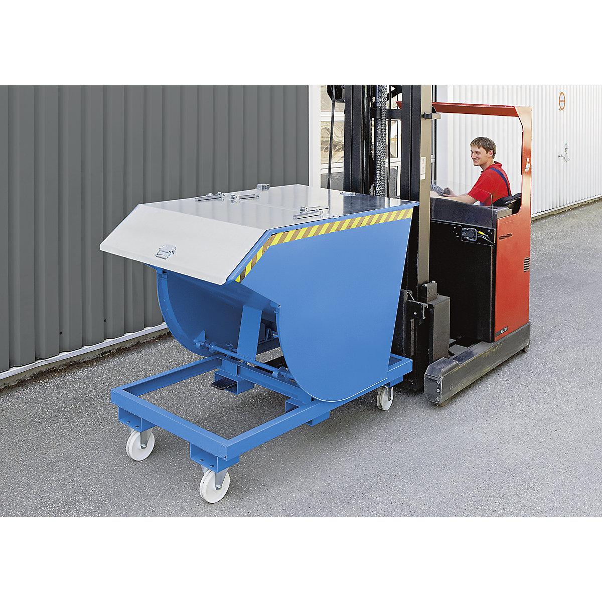 Tilting skip, narrow version – eurokraft pro (Product illustration 5)-4