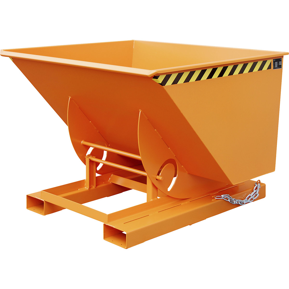 Compact tilting skip – eurokraft pro, capacity 1 m³, yellow orange-9