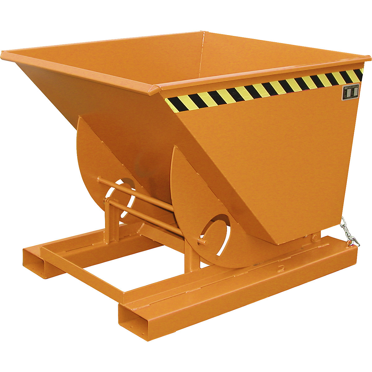 Compact tilting skip – eurokraft pro, capacity 0.75 m³, yellow orange-6