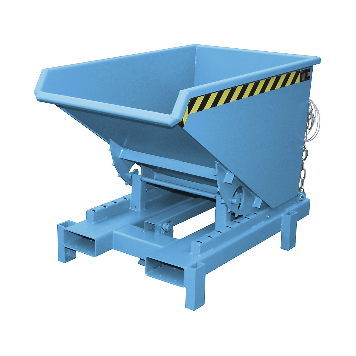 Heavy duty tilting skip – eurokraft pro, capacity 0.6 m³, max. load 4000 kg, blue RAL 5012-8