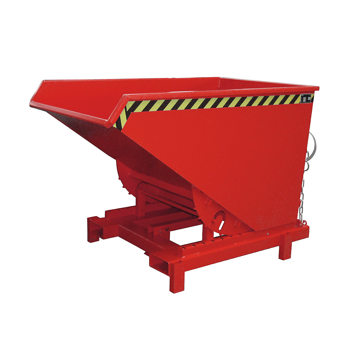 Heavy duty tilting skip – eurokraft pro, capacity 0.6 m³, max. load 4000 kg, red RAL 3000-9