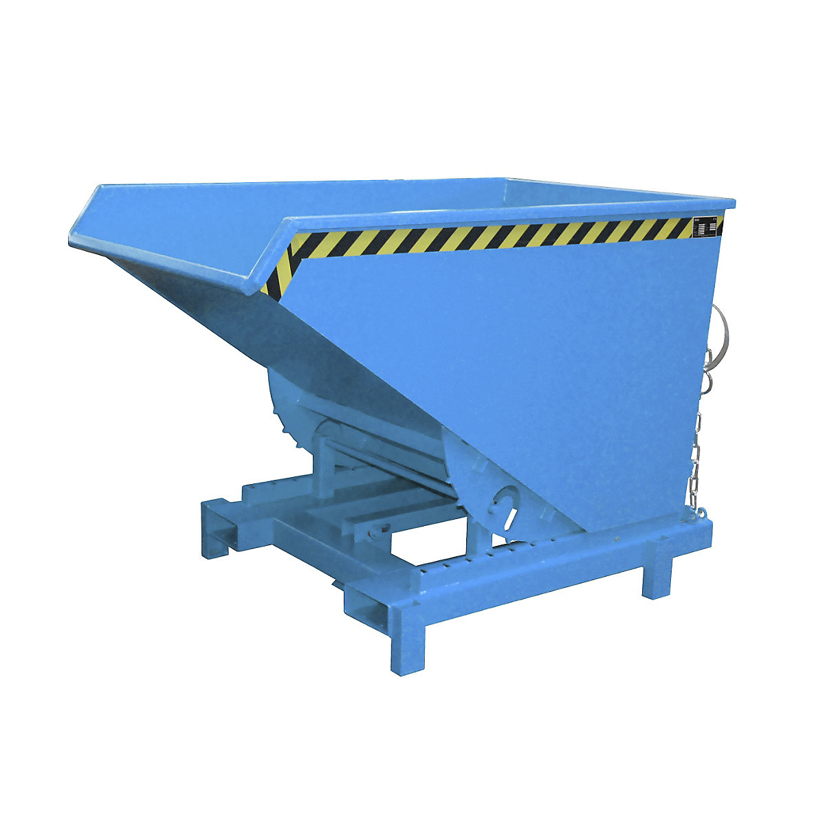 Heavy duty tilting skip – eurokraft pro, capacity 0.9 m³, max. load 4000 kg, blue RAL 5012-11