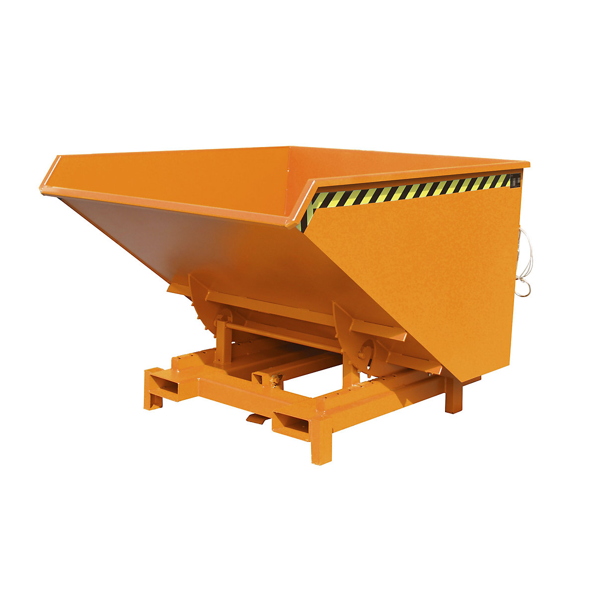 Heavy duty tilting skip – eurokraft pro, capacity 1.7 m³, max. load 4000 kg, orange RAL 2000-8
