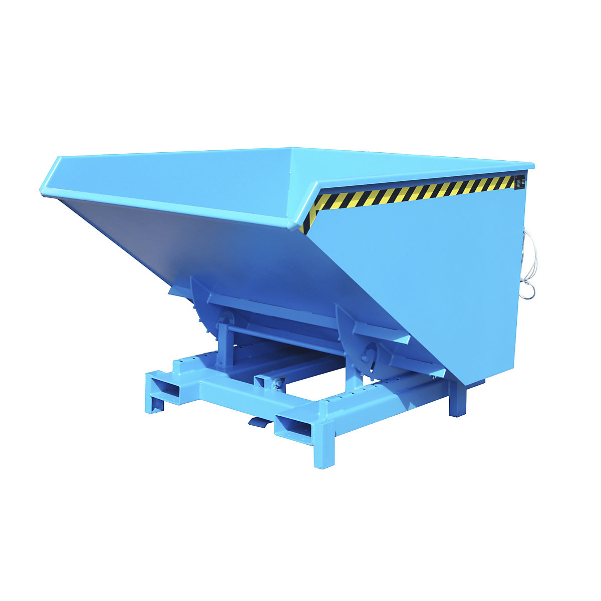 Heavy duty tilting skip – eurokraft pro, capacity 2.1 m³, max. load 4000 kg, blue RAL 5012-10
