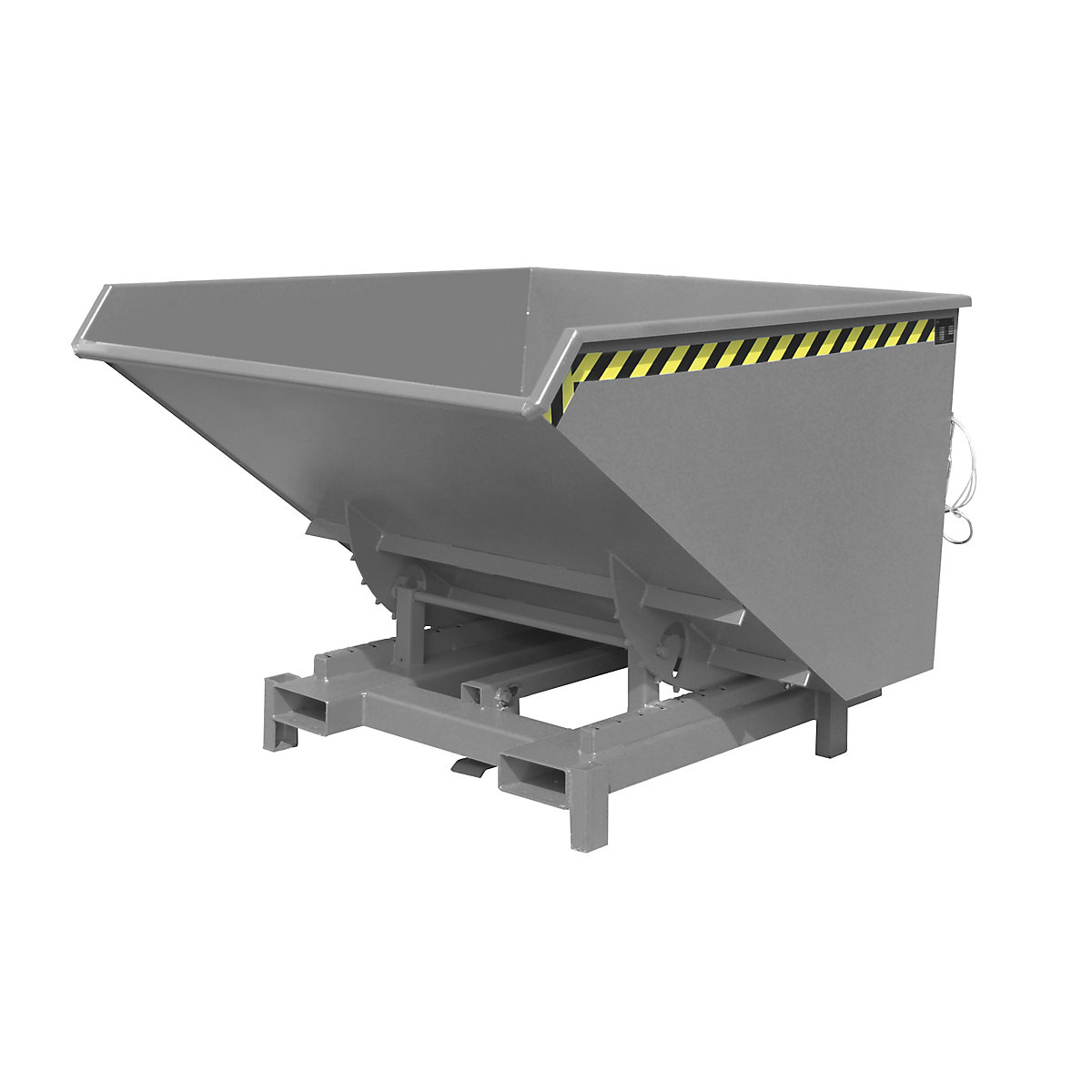 Heavy duty tilting skip – eurokraft pro, capacity 1.7 m³, max. load 4000 kg, grey RAL 7005-10