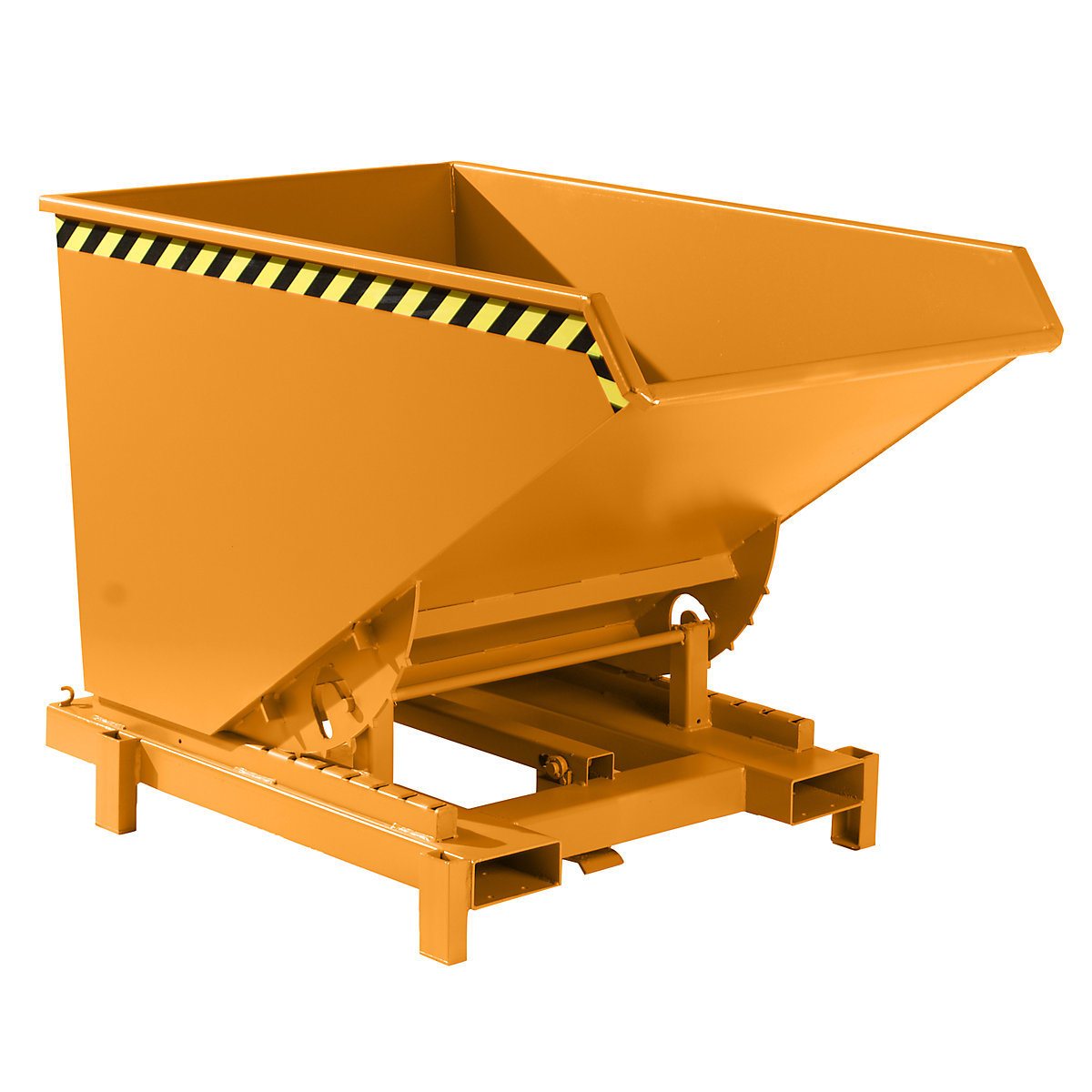 Heavy duty tilting skip – eurokraft pro, capacity 1.2 m³, max. load 4000 kg, red RAL 3000-8