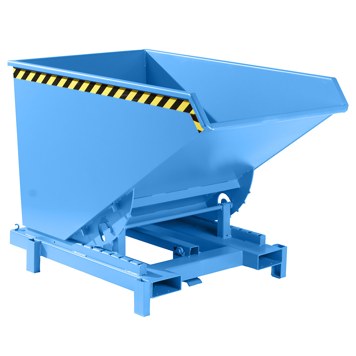 Heavy duty tilting skip – eurokraft pro, capacity 1.2 m³, max. load 4000 kg, blue RAL 5012-12