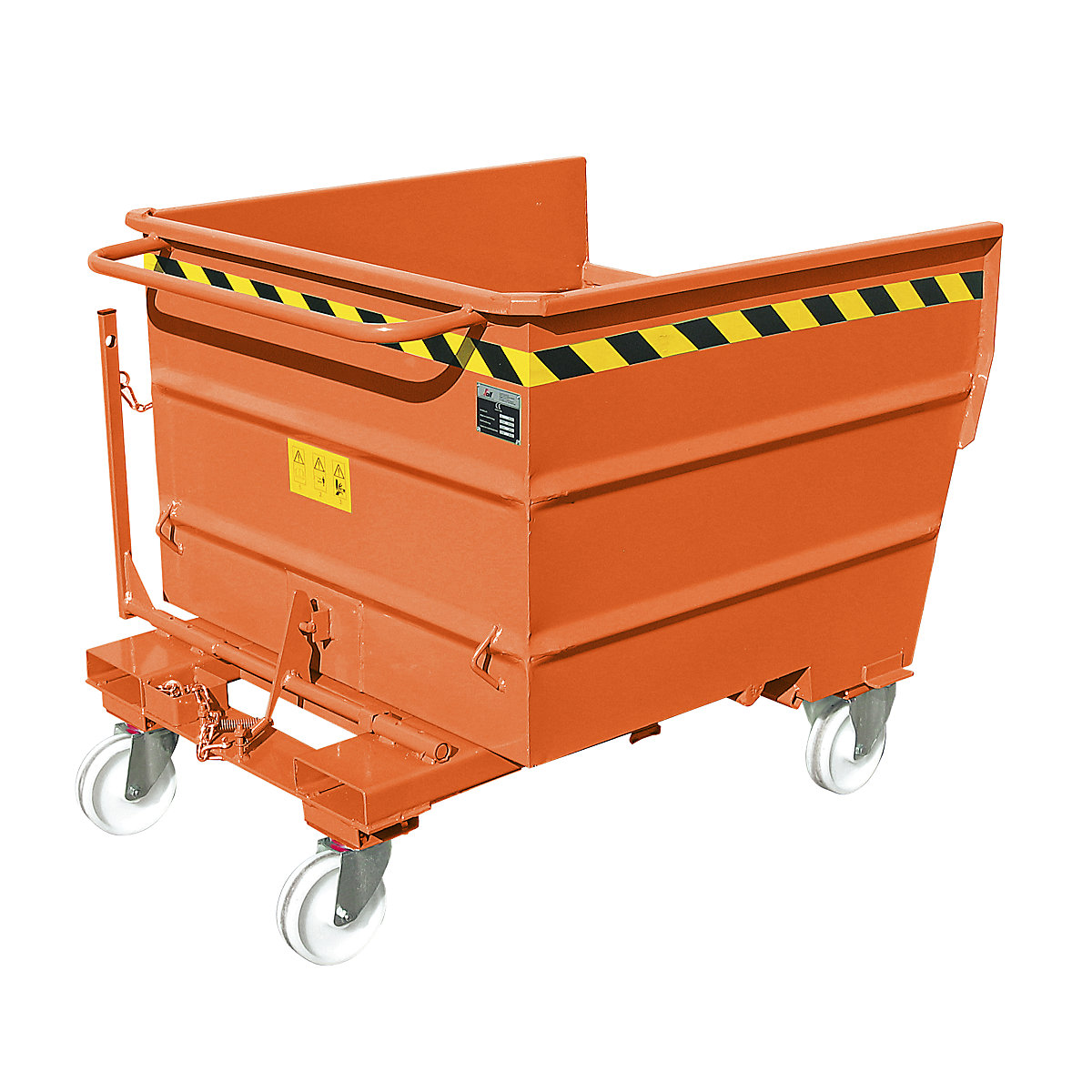 Mobile tilting skip with tilting mechanism, with wheel set, capacity 0.755 m³-10
