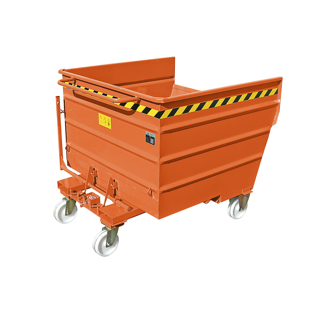 Mobile tilting skip with tilting mechanism, with wheel set, capacity 1.61 m³-12