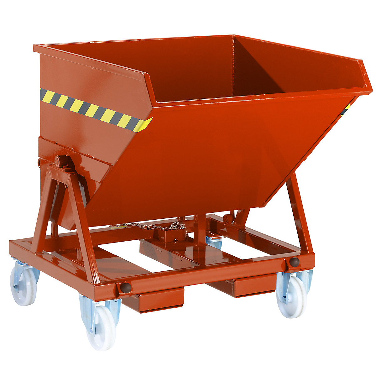 Mobile tilting skip with tilting mechanism, without sieve insert, max. load 1000 kg, capacity 0.675 m³-7