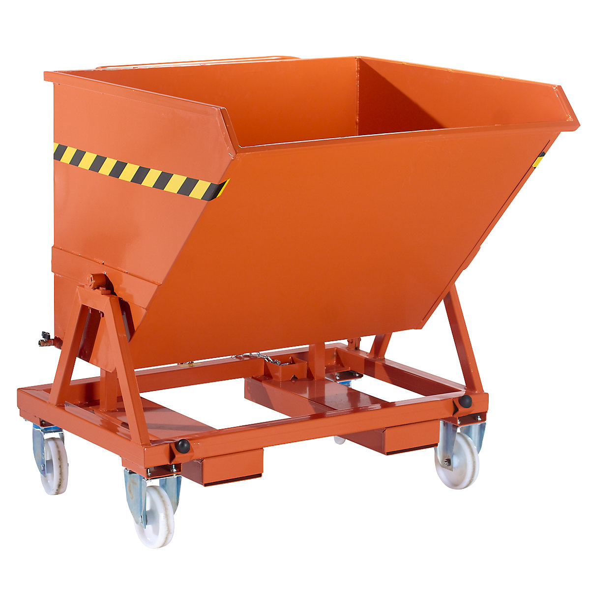 Mobile tilting skip with tilting mechanism, with sieve insert, max. load 1000 kg, capacity 0.675 m³-11