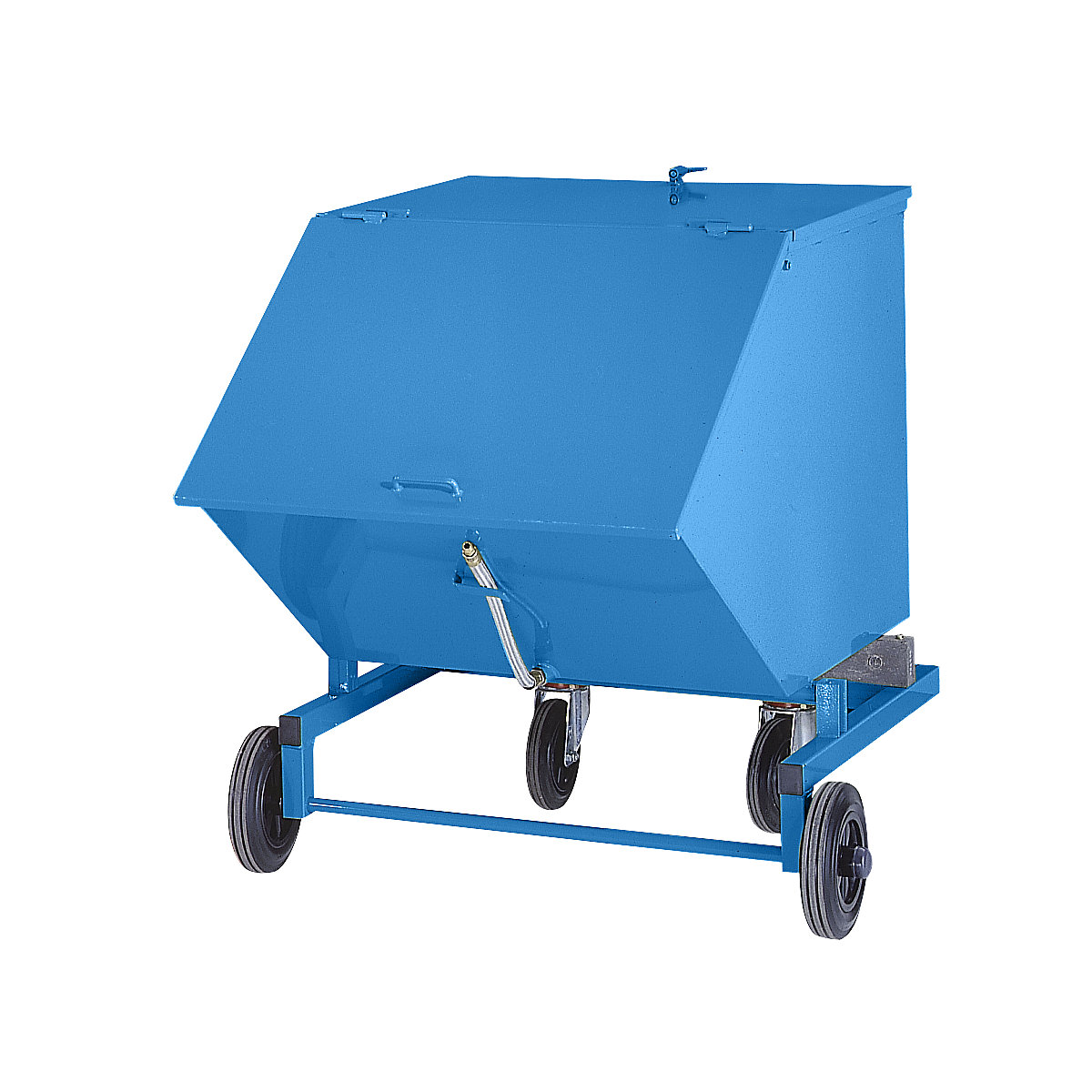 Tilting skip for bulk material – eurokraft pro, with solid rubber tyres, capacity 0.6 m³-3