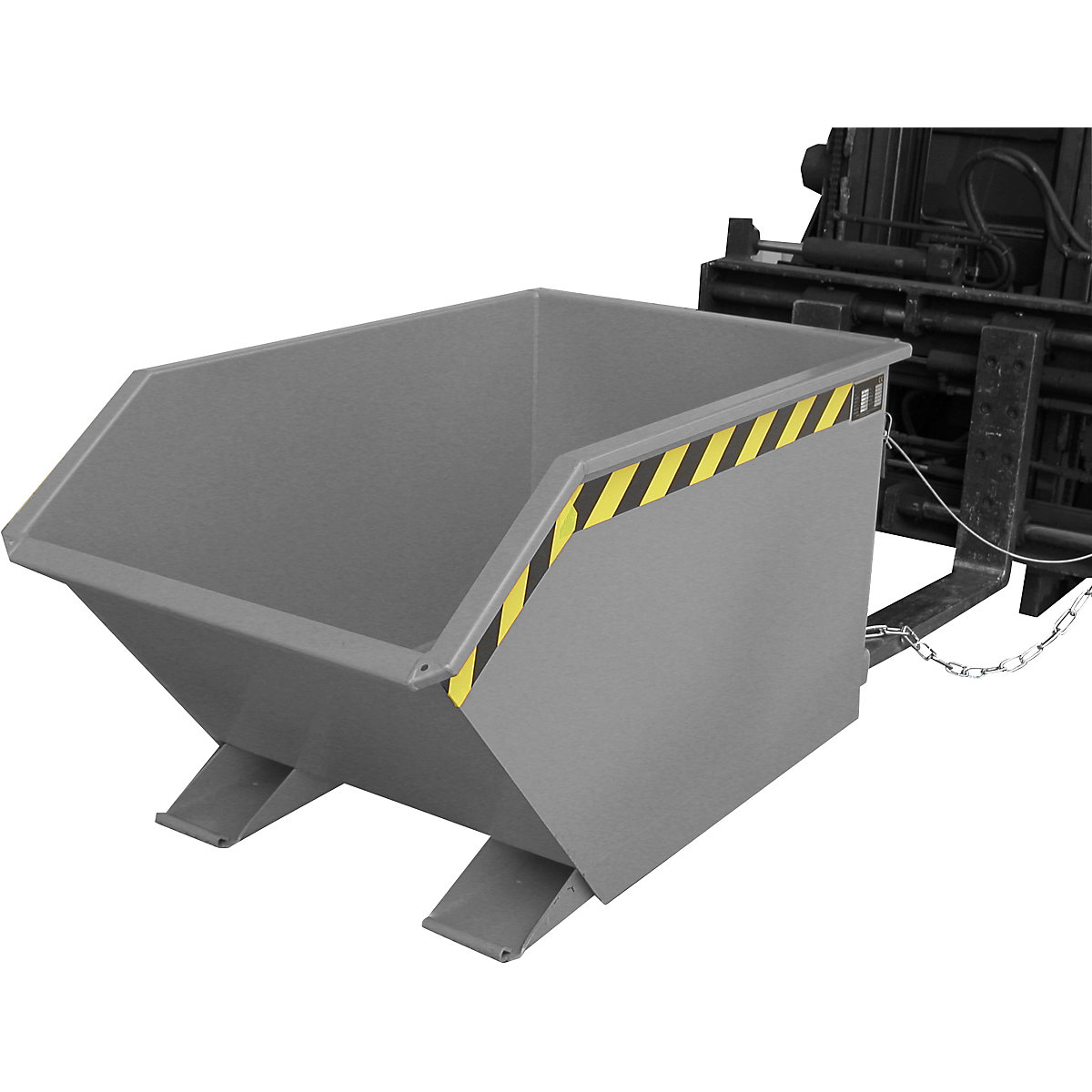 Tilting skip, low profile (E) – eurokraft pro, capacity 0.5 m³, mouse grey-11