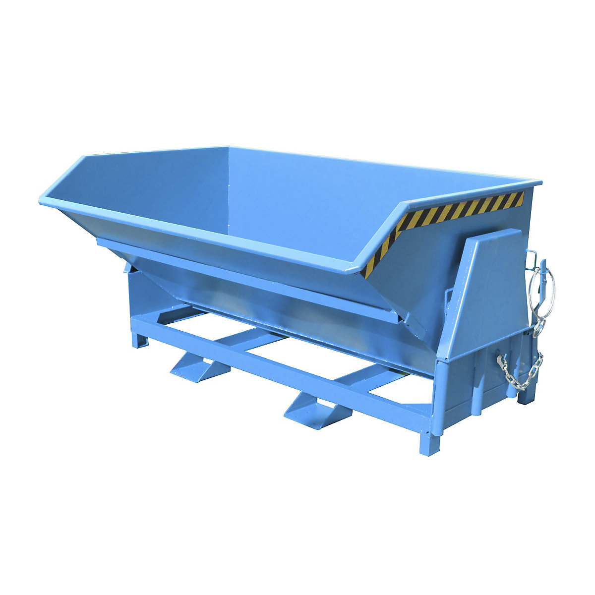 Tilting skip, standard overall height, without wheels – eurokraft pro, capacity 2.0 m³, painted light blue RAL 5012-11