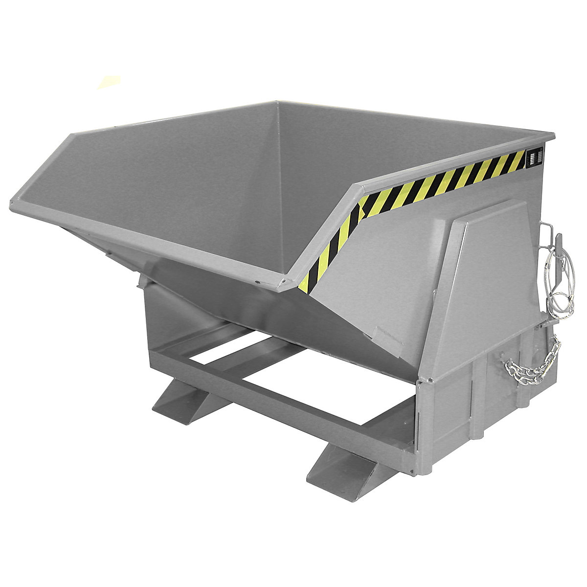 Tilting skip, standard overall height, without wheels – eurokraft pro, capacity 1.0 m³, hot dip galvanised-8