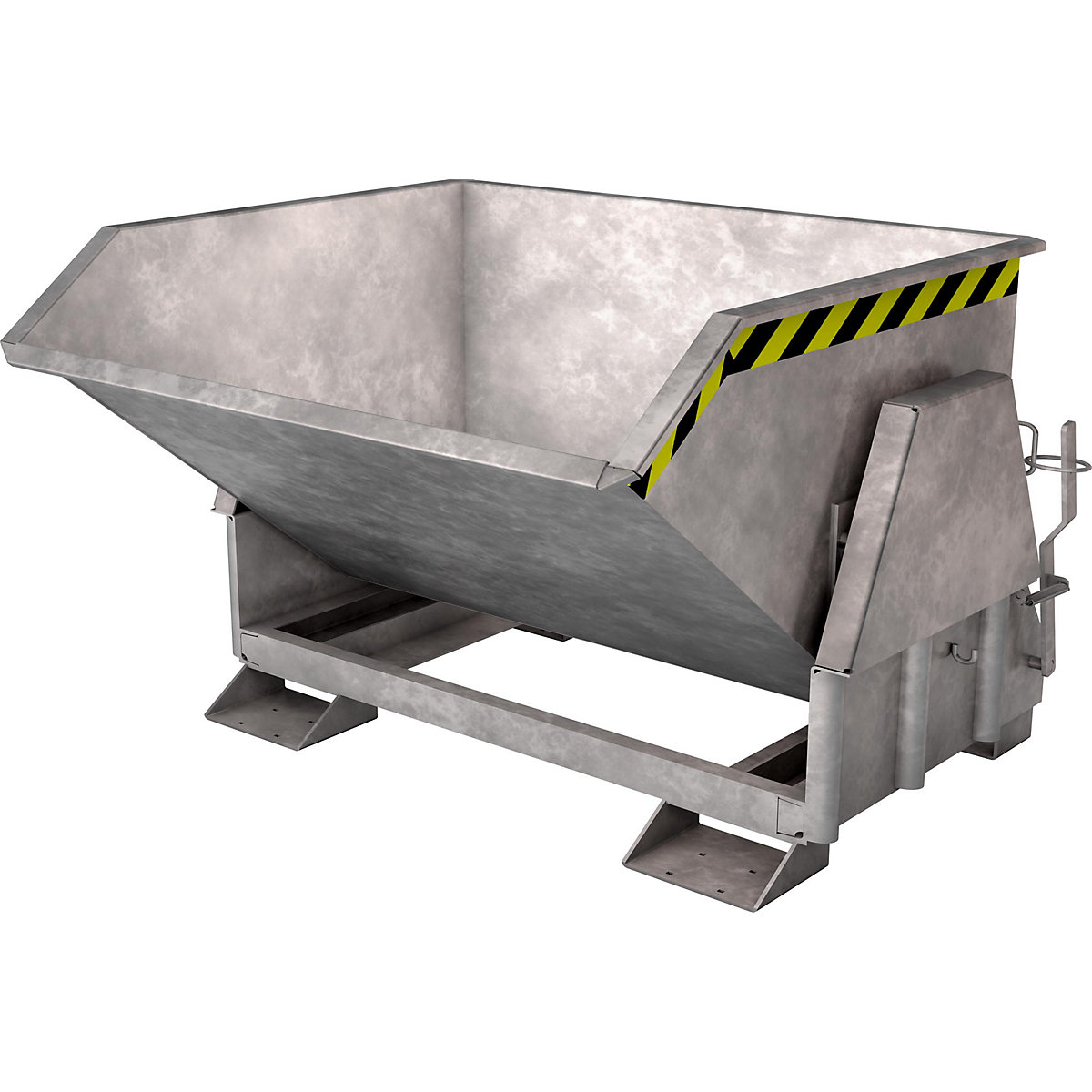 Tilting skip, standard overall height, without wheels – eurokraft pro, capacity 2.0 m³, hot dip galvanised-6