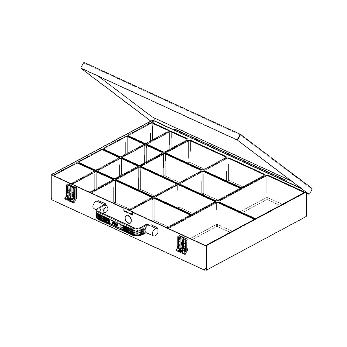 Small parts case made of sheet steel – eurokraft pro (Product illustration 17)-16