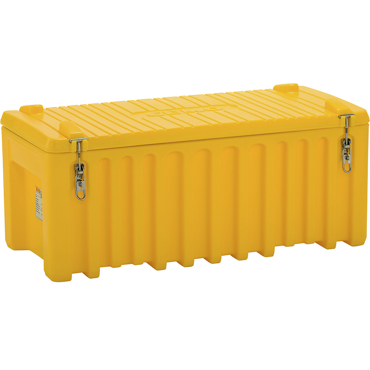 Universal box made of polyethylene – CEMO, capacity 250 l, max. load 200 kg, yellow-3
