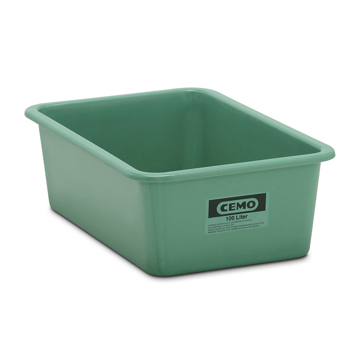 Large GRP container – CEMO, capacity 100 l, LxWxH 872 x 571 x 284 mm, green-6