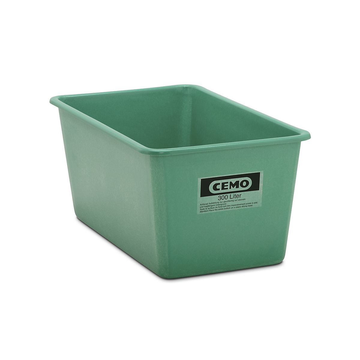 Large GRP container – CEMO, capacity 300 l, LxWxH 1170 x 690 x 520 mm, green-5