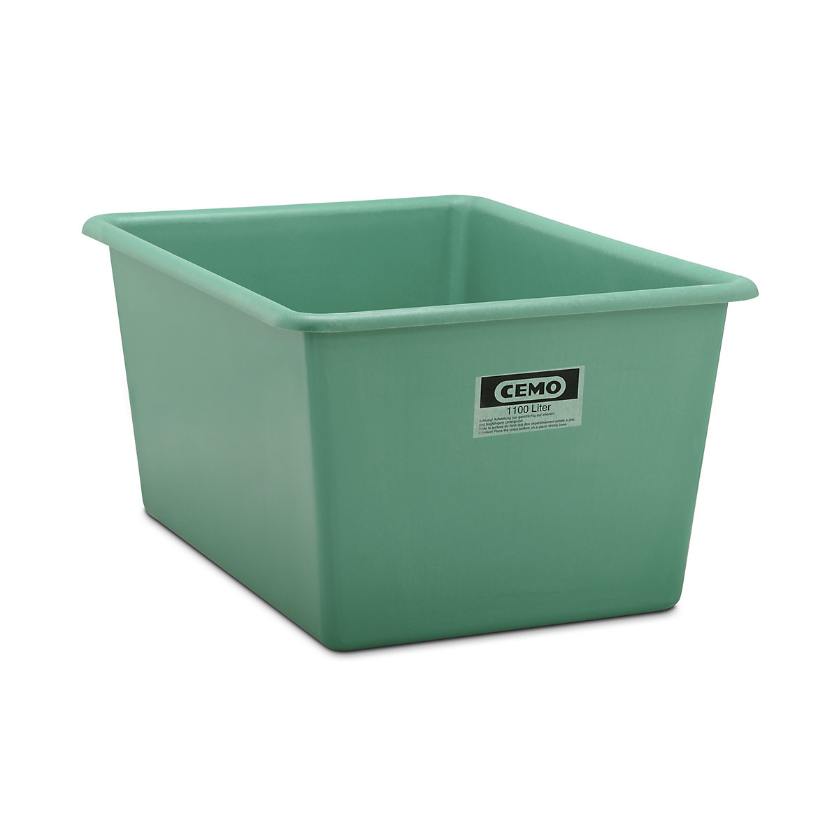 Large GRP container – CEMO, capacity 1100 l, LxWxH 1620 x 1190 x 800 mm, green-6