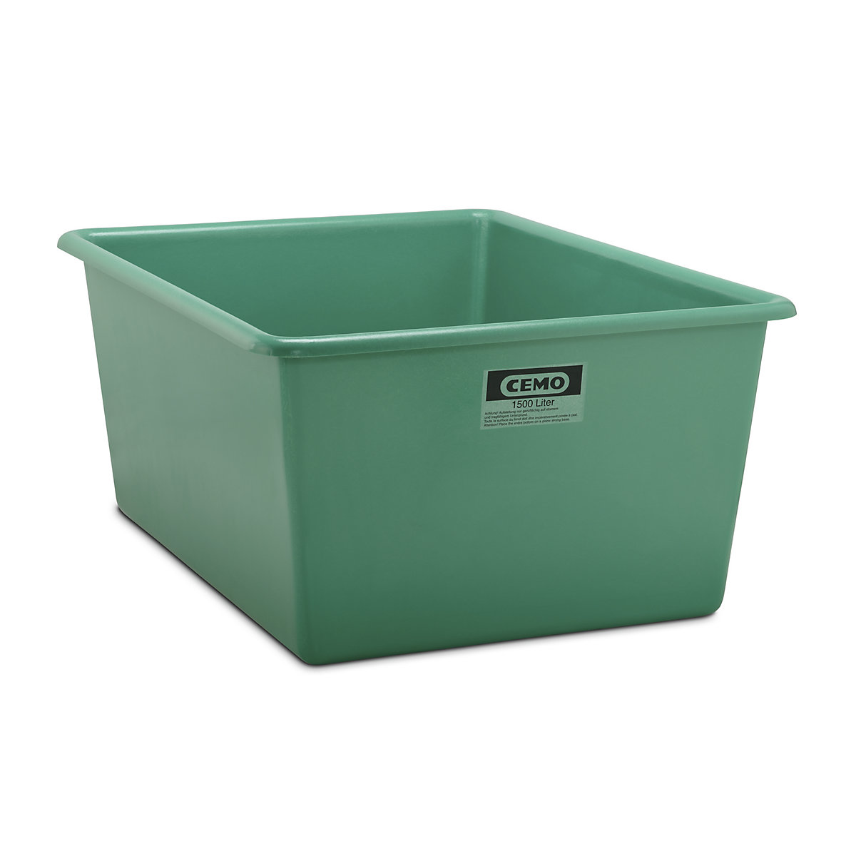 Large GRP container – CEMO, capacity 1500 l, LxWxH 1820 x 1390 x 800 mm, green-5