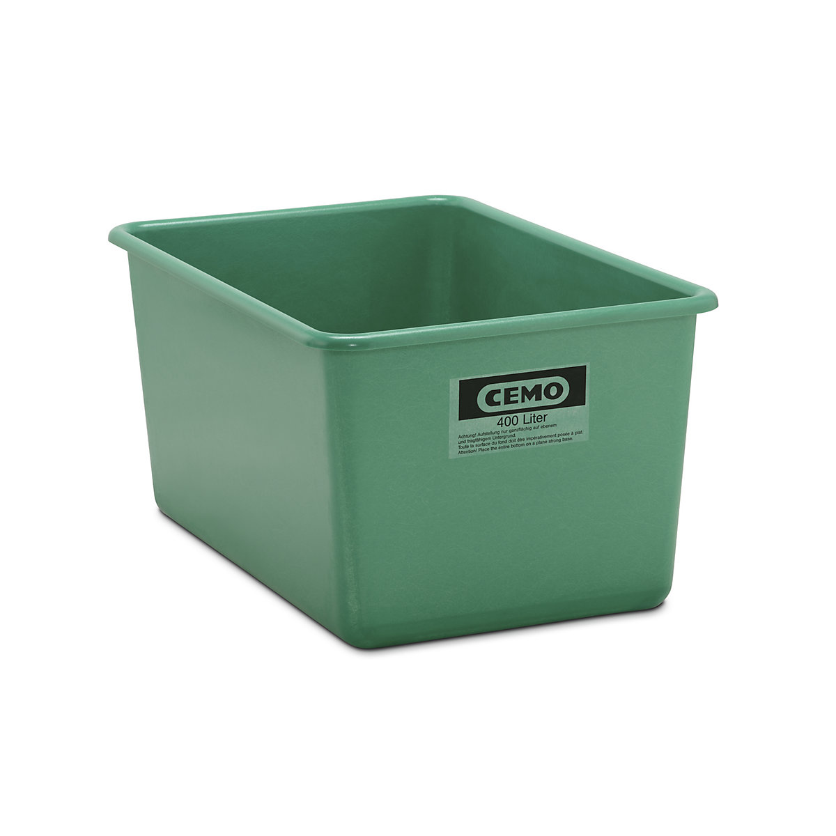 Large GRP container – CEMO, capacity 400 l, LxWxH 1190 x 790 x 585 mm, green-5